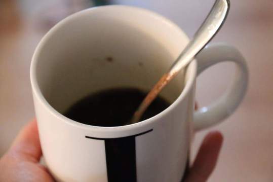 A teaspoon of coffee granules