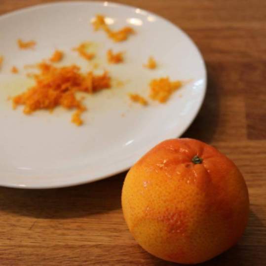 Add in the zest of one medium orange